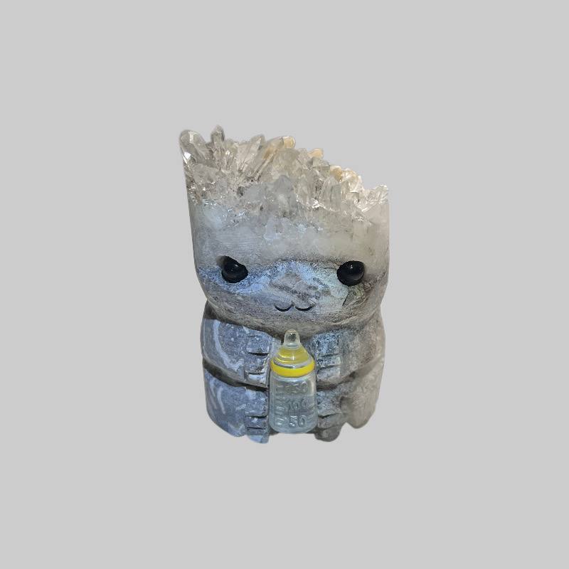 Natural Crystal Cluster Engraved Groot Doll Crystal Stone Ent Cartoon Character