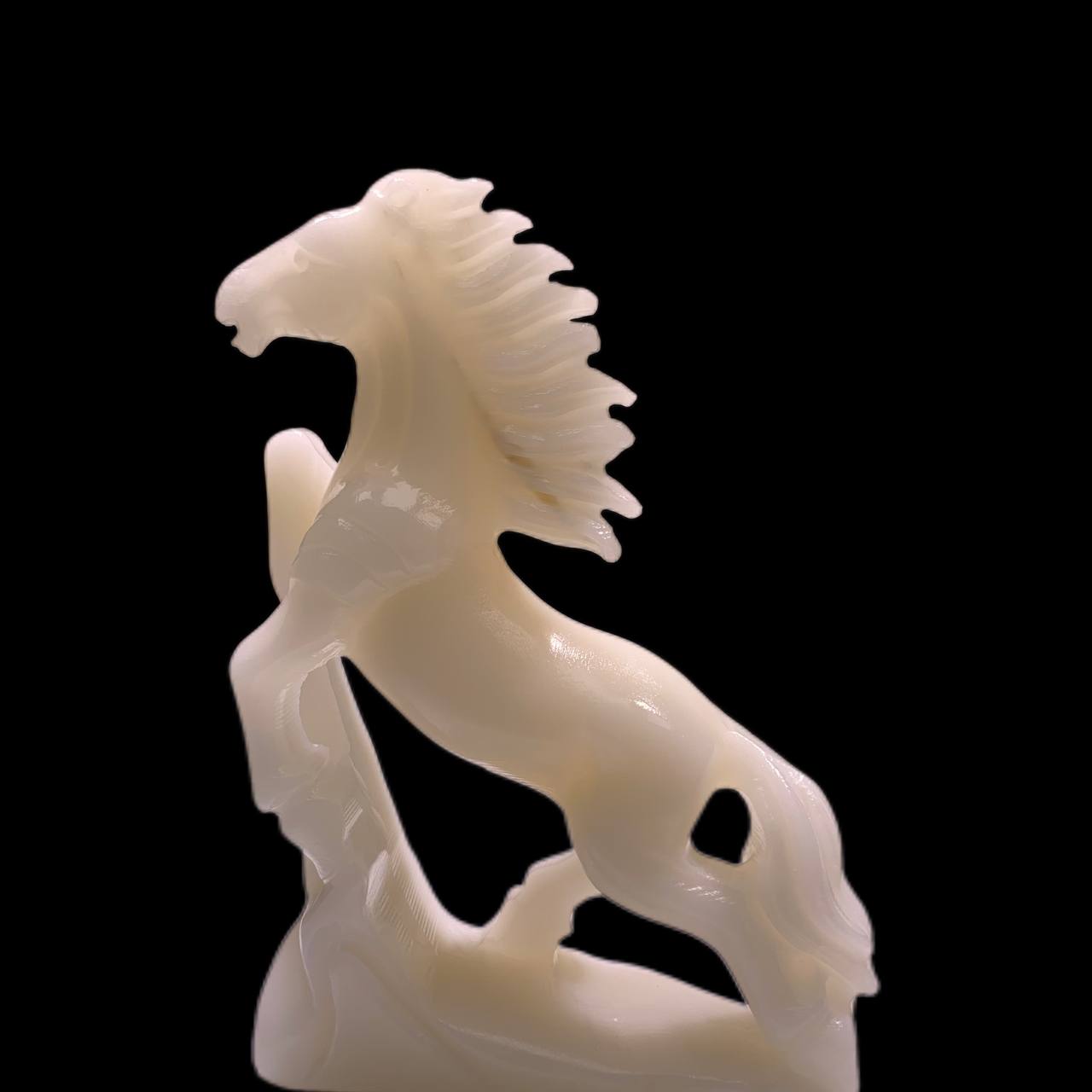 Hand-carved white jade horse