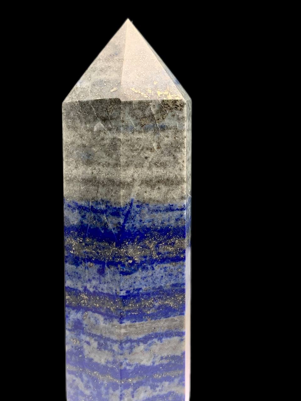 Natural Lapis Lazuli Obelisk Tower Large Healing Crystal Point Wand 6 Faceted Reiki Chakra Meditation Therapy  UV reactive