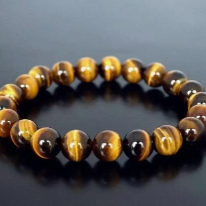 Natural Tiger's Eye Stone Bracelet Hematite Gemstone Bracelet for Men Handmade